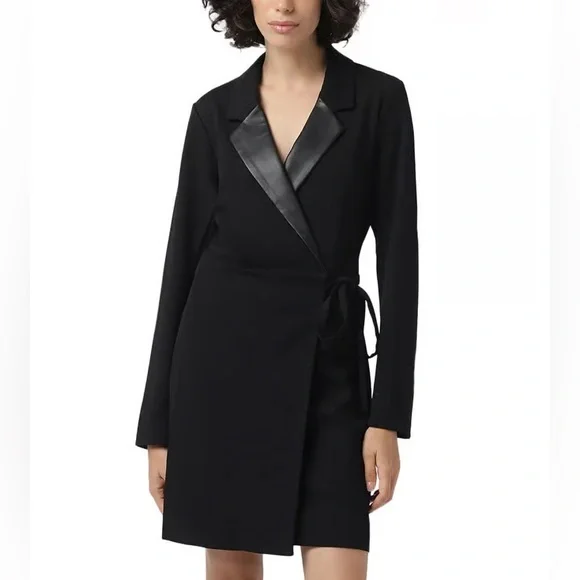 BCBGeneration Women's Fitted Wrap Mini Cocktail Dress Long Sleeve Size L - Picture 1 of 8